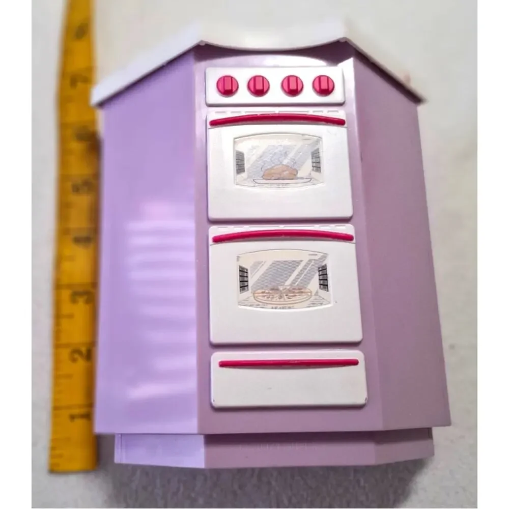 2007 Mattel Barbie My House Toy Oven Cooktop Purple Replacement Kitchen Shelves